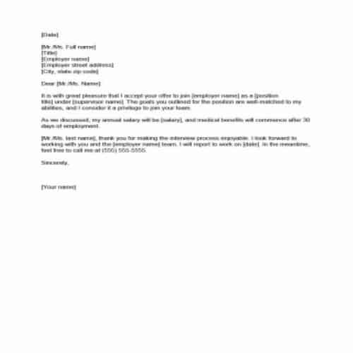 Letter Accepting Job Offer from bestytemplates.com