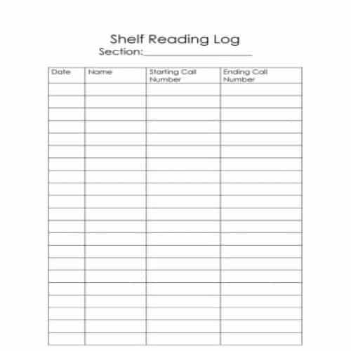 Reading Log With Summary Template