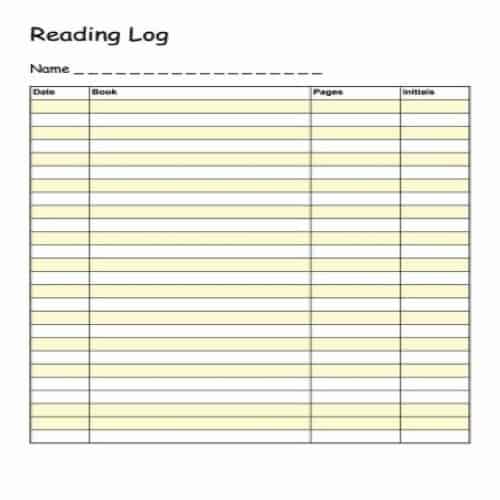 35 Best Reading Log Templates - Besty Templates