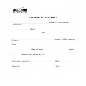 40+ Best Quality Editable Vacation Forms Templates for Students or ...