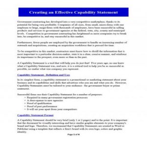50+ Compelling Capability Statement Templates - Besty Templates