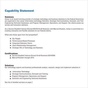 50+ Compelling Capability Statement Templates - Besty Templates