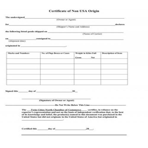 usmca certificate of origin download