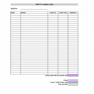 36 FREE Petty Cash Log Templates - Besty Templates