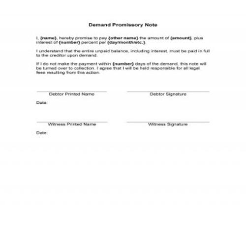 Simple Interest Promissory Note Template