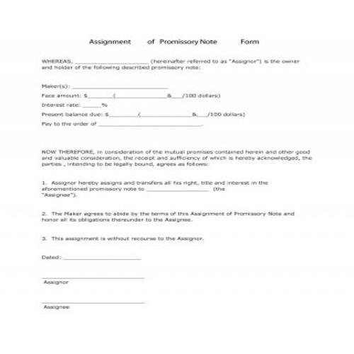 Assignment Of Promissory Note Template from bestytemplates.com