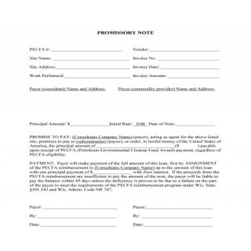 Simple Interest Promissory Note Template