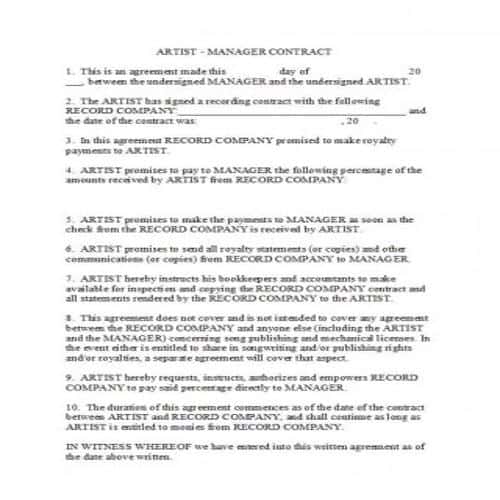 Record Label Contract Template from bestytemplates.com