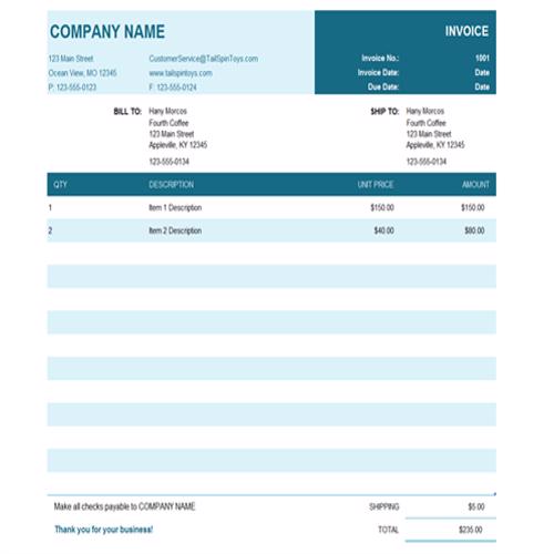 22 Practical Small Business Invoice Templates - Besty Templates