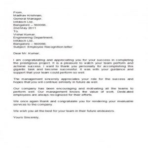 25 Editable Employee Recognition Letter Templates - Besty Templates