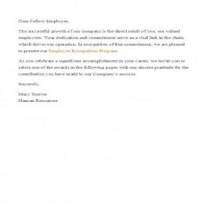 25 Editable Employee Recognition Letter Templates - Besty Templates