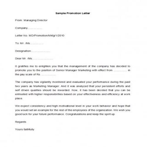 Promotion Offer Letter Template from bestytemplates.com