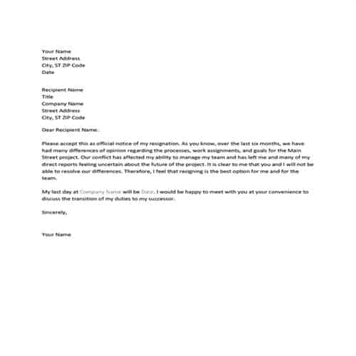 35 Sample Resignation Letter Templates Besty Templates