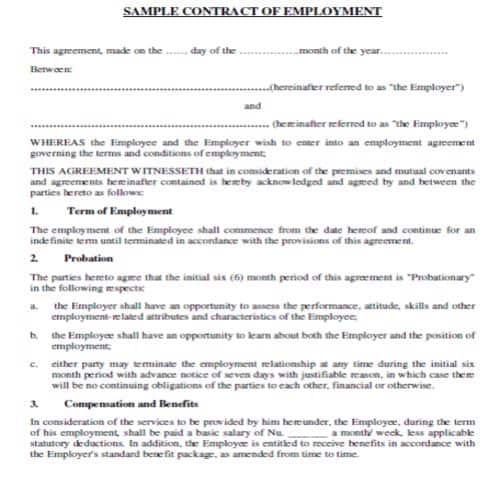 23 practical employment contract templates besty templates