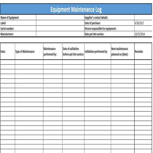 equipment-maintenance-log-template-word