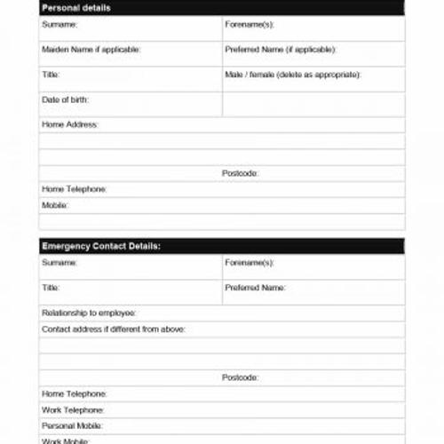 35+ Handy Employee Information Form Templates - Besty Templates