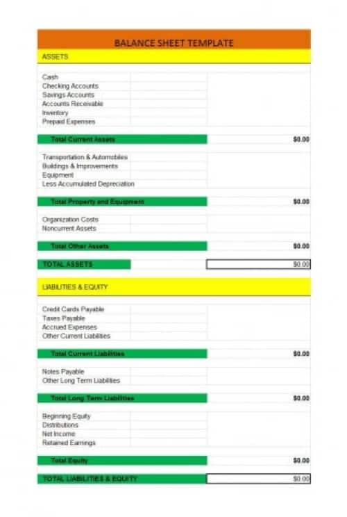 Account Balance Sheet Template from bestytemplates.com